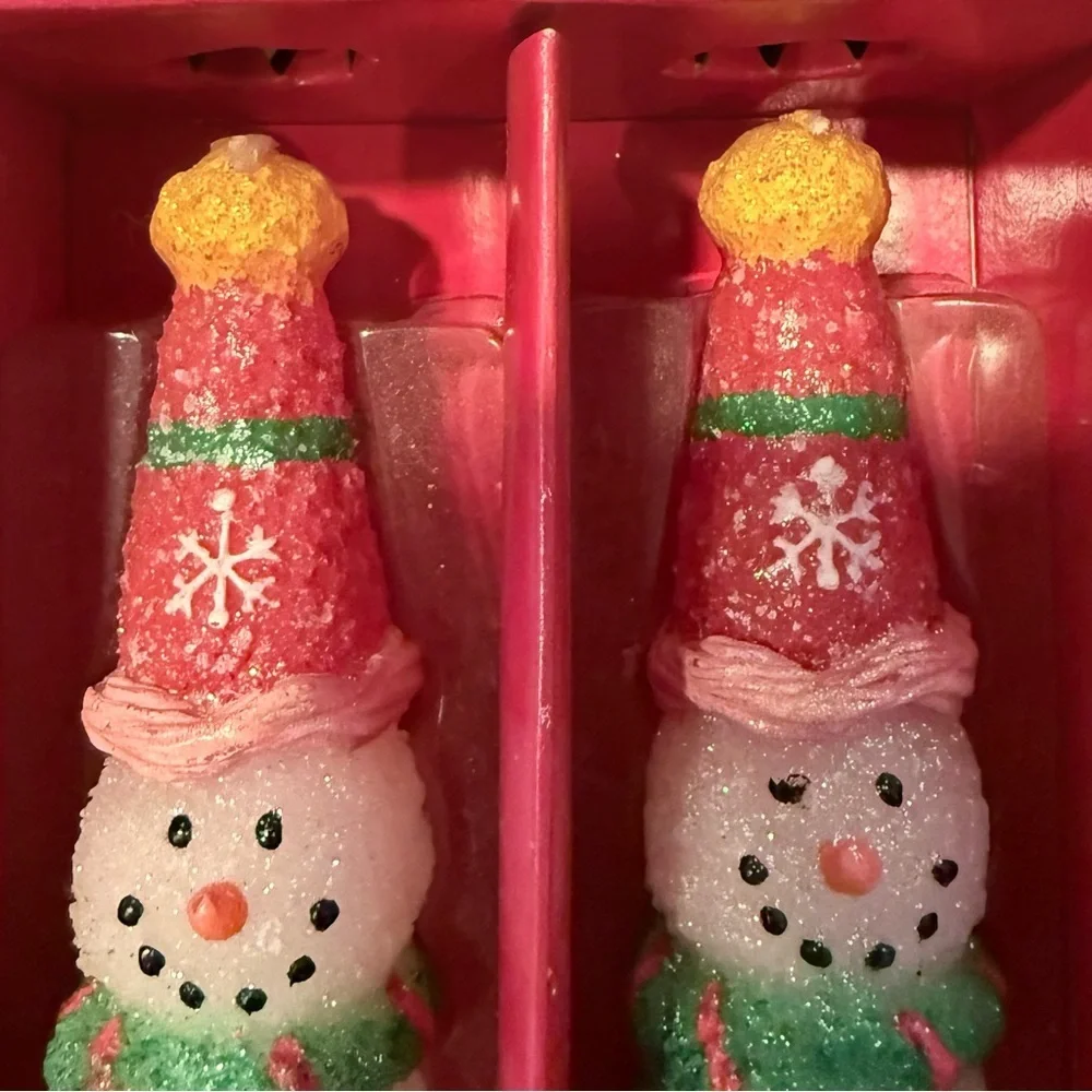 Vintage Russ snowman decorative taper candles- new with box